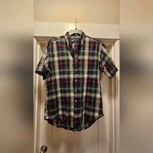 Ralph Lauren Men's Plaid Shirt - Green, Red, White